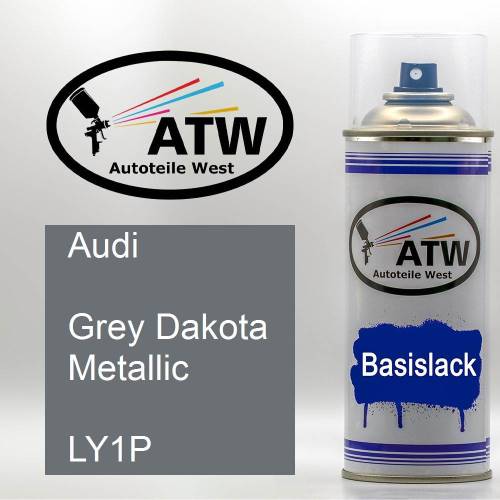 Audi, Grey Dakota Metallic, LY1P: 400ml Sprühdose, von ATW Autoteile West.